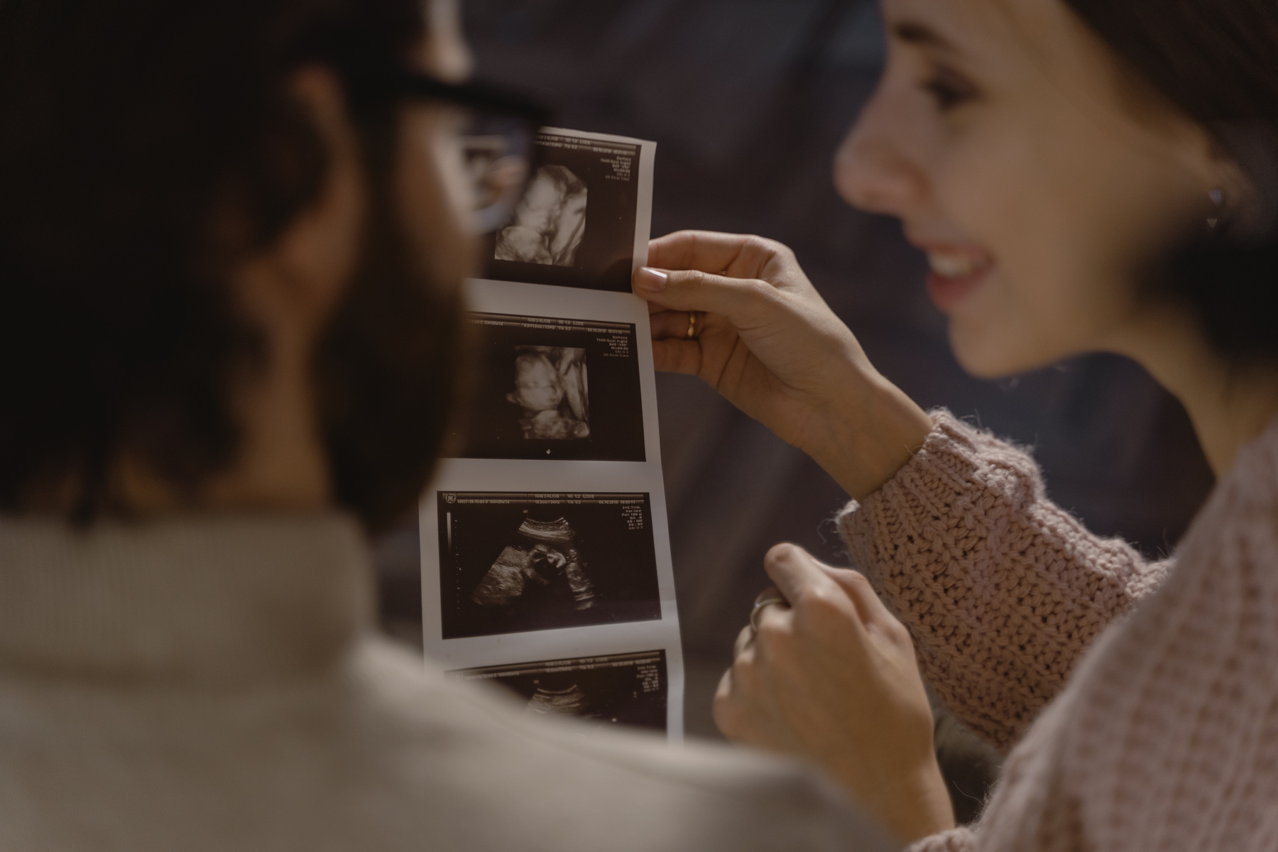 A Couple Looking at Ultrasound Picture